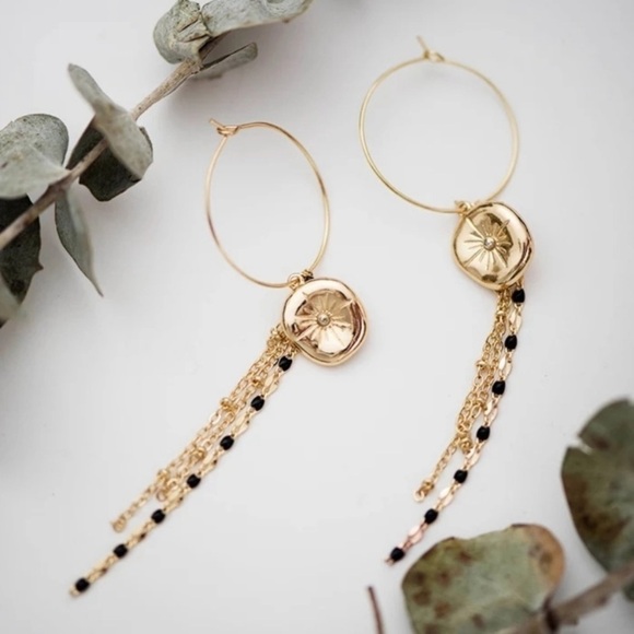 Starburst Threader Dangle Earrings - Picture 1 of 3
